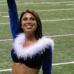 Holly cheers at the 27Dec game versus the Jets