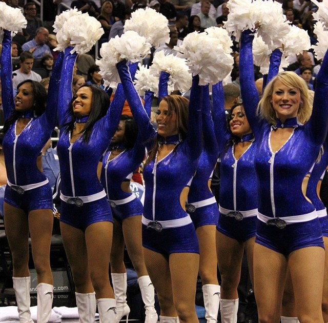 Magic Dancers during the first quarter