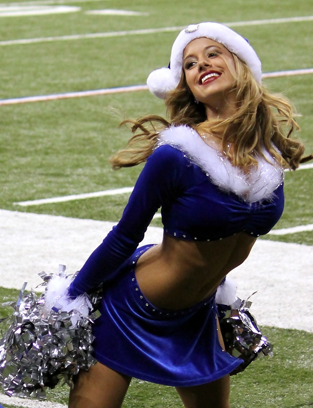 An Indianapolis Colts cheerleader during the first half of an NFL football  game against the Houston Texans Thursday, Dec. 22, 2011, in Indianapolis.  (AP Photo/AJ Mast Stock Photo - Alamy