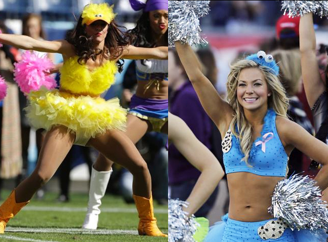 2015 NFL cheerleaders celebrate Halloween