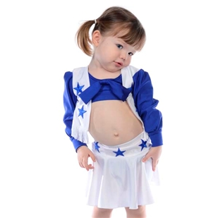 Girls Toddler Dallas Cowboys White/Royal Blue DCC Cheer Uniform