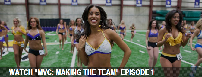 PHOTOS: Behind the scenes of the Vikings cheerleader swimsuit