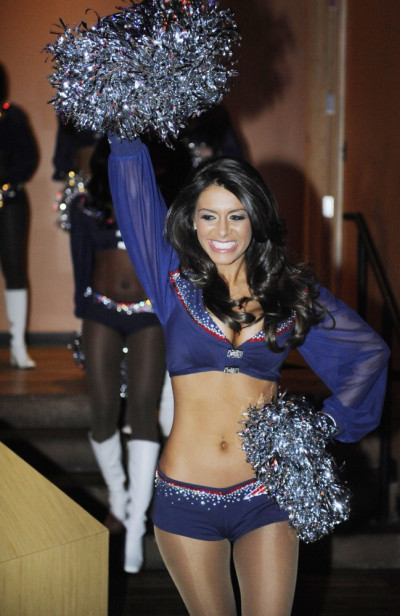 Bling' It On: Waltham Shop Owner Creates Pats' Cheerleader Uniforms –  Ultimate Cheerleaders