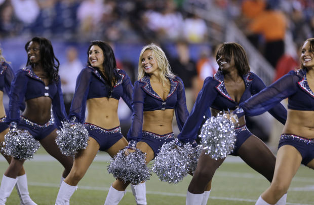 NE Patriots Cheerleader, New Uniform Created by TLU