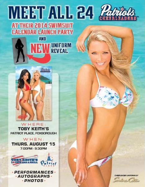 Patriots Cheerleaders' Swimsuit Calendar Launch Party and New Uniform  Reveal – Ultimate Cheerleaders