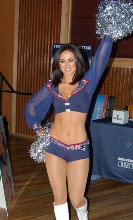 NE Patriots Cheerleader, New Uniform Created by TLU