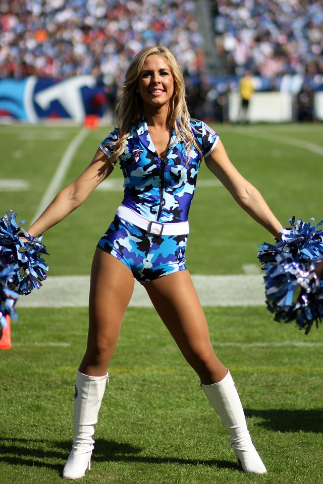 Camouflage cannot hide the Titans Cheerleaders support of the