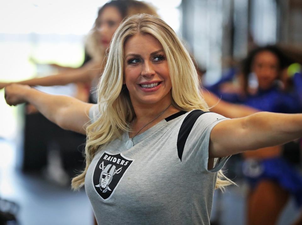 Raiderette auditions for NFL cheer squad at Oakland CA hotel