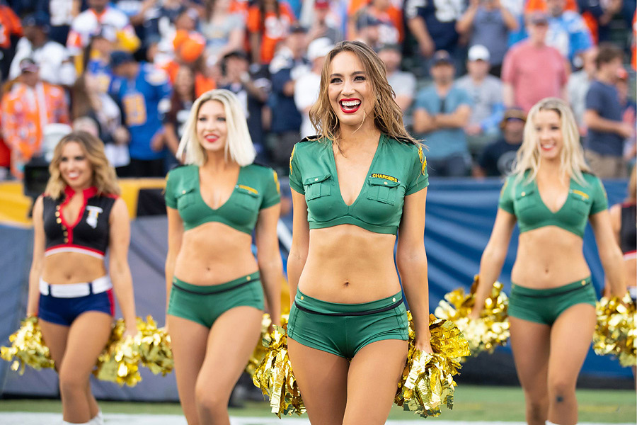 Charger Girls Salute The Military with Special Themed Uniforms