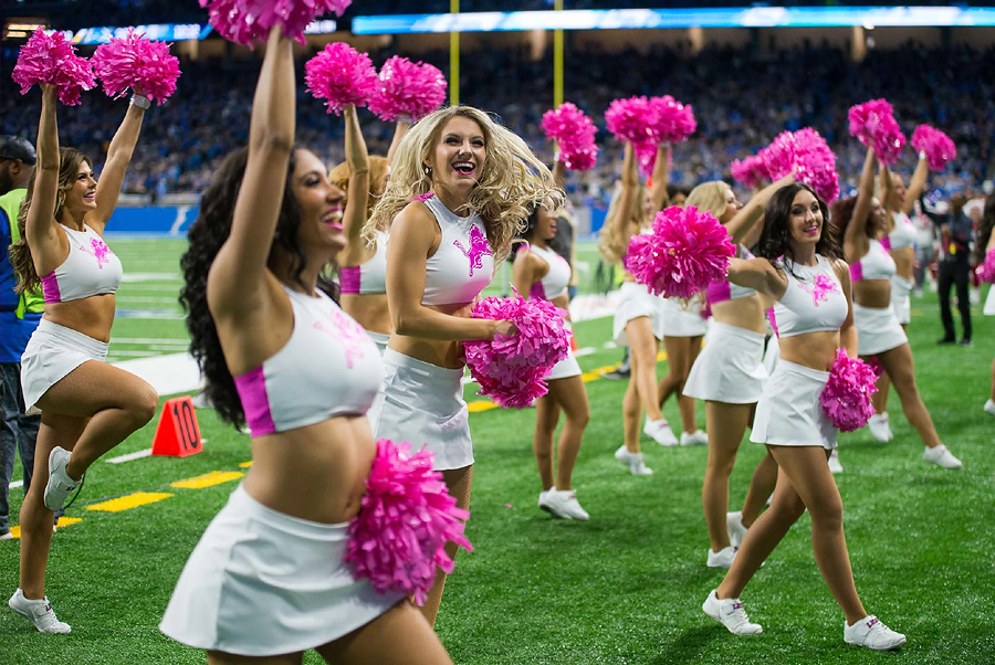 Detroit Lions' Cheerleader Paints the Town Pink to Honor $14,50