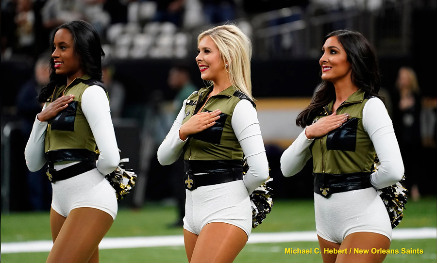 new orleans saints cheerleading uniform