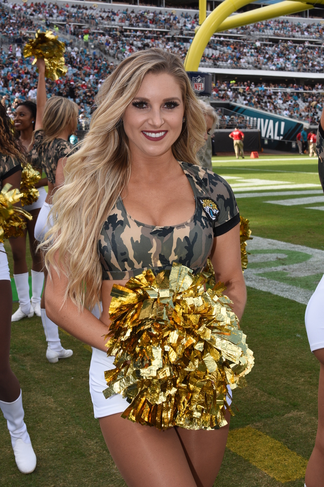 The Roar of the Jaguars Cheerleaders End Zone Dance, Spurs Stadium, 17  October 2021. 